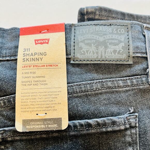LEVI'S Women's Black 311 Shaping Skinny Jeans Size 12 short 31Wx30L NWT … - Picture 6 of 7